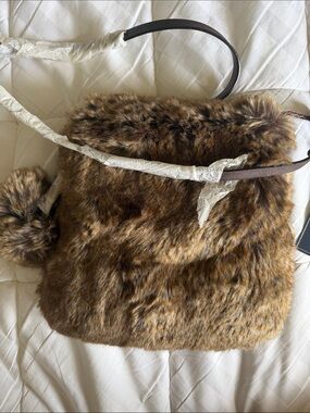 Polo by Ralph Lauren Faux Fur Shoulder Bag in Brown